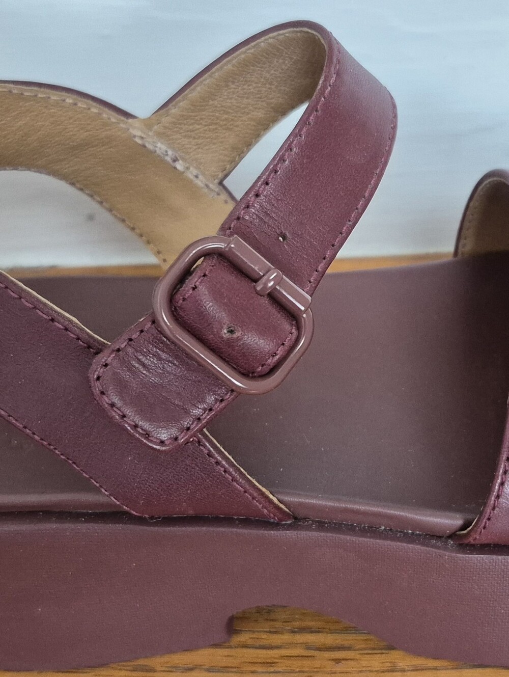 Camper Ankle Strap Lightweight Wedge Sandals in Burgundy 38EU / 7.5US - Picture 12 of 14